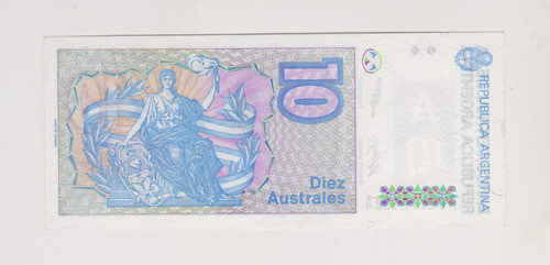 Billete Argentina 10 Austral Repos Botte 2826 Sin Circular 1