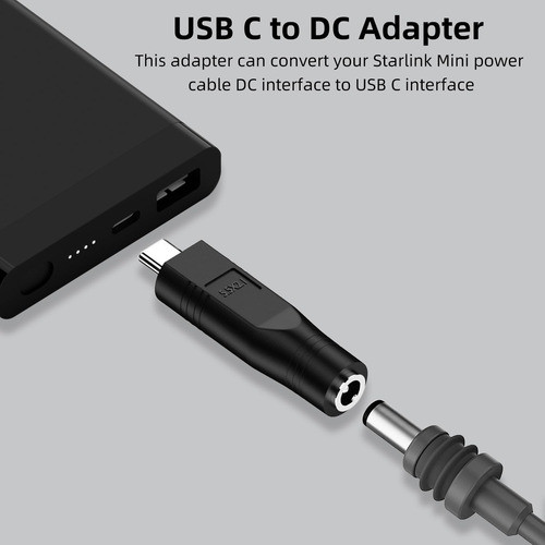 2 Adaptadores Cable Usb C Macho A Cc Hembra P/ Starlink Mini 1