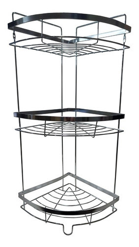 Esquinero Baño Metal Cromado 3 Estantes Pettish Online Cg 0