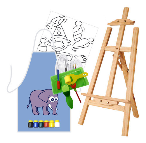 Kit Pintura Para Niños Completo Delantal Pinceles 0
