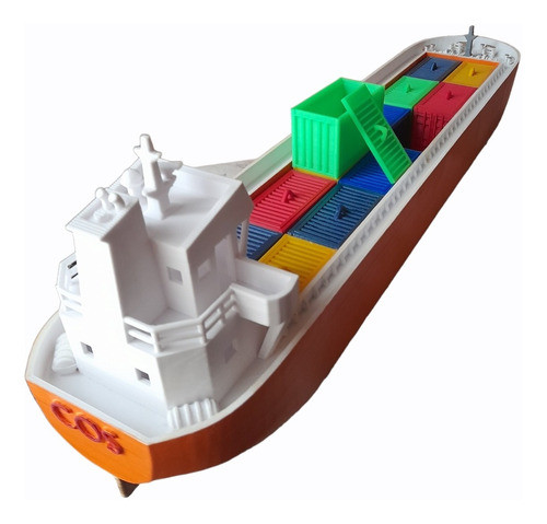 Barco A Escala Carguero Container Contenedor 50 Cm De Largo 0