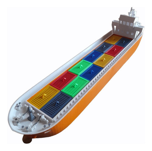 Barco A Escala Carguero Container Contenedor 50 Cm De Largo 1