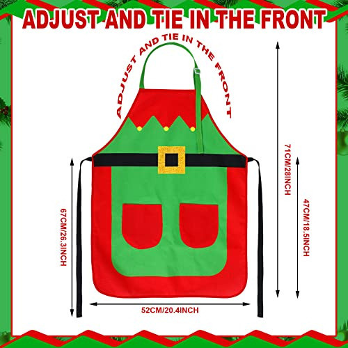 2 Piezas De Delantal De Navidad Diseño De Duende Y Gal... 1