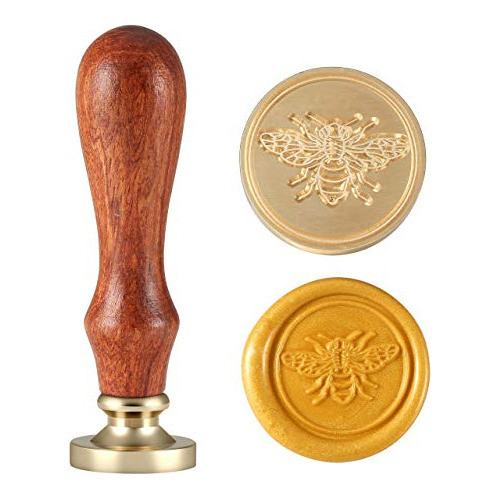 Sello De Cera Yoption Vintage Cabezal De Latón Mango Extraíb 0