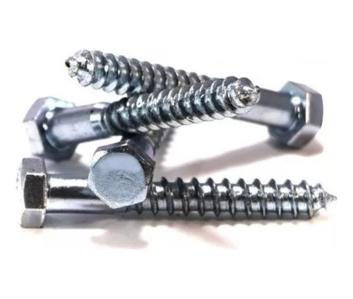 Tirafondo Cabeza Hexagonal Hierro Zincado 1/4x1'' X50u 1