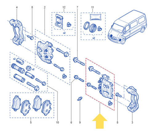 Caliper Delantero Izquierdo Renault Master G9u 2.5 Bosch 1