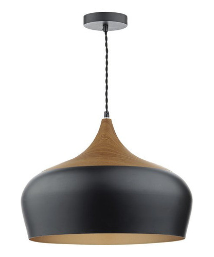 Lampara Colgante Diam 30cm Diseño Tulip Wood - Black 0