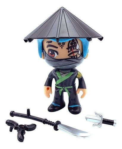Pinypon Action Figura Ninja Sonbrero Con Accesorios Original 1