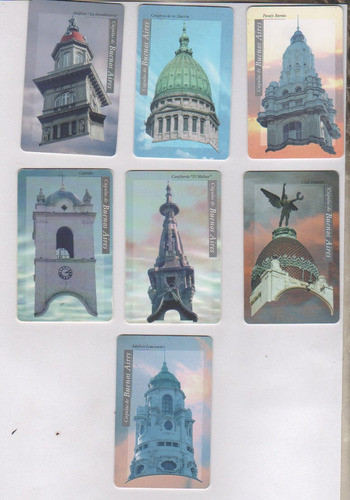 Lote 7 Tarjetas Telefonicas - Cupulas De Buenos Aires - 1997 0