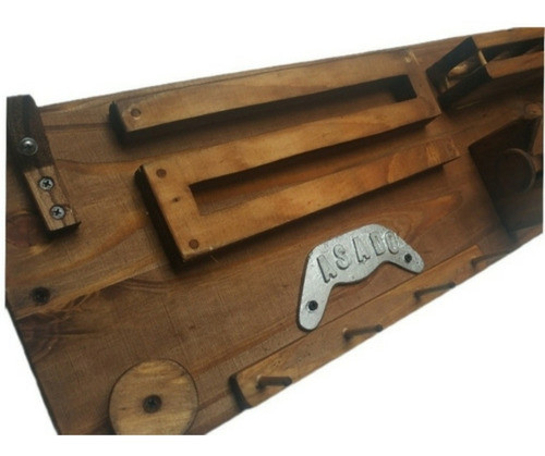 Organizador Parrilla Quincho Asado Madera Frascos Especies 0