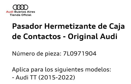 Pasador Hermetizante De Caja De Contactos Volkswagen Beetle 1