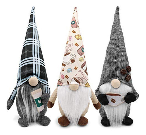 Gnomos Del Café  Decoración Del Bar Del Café Plaid T... 0