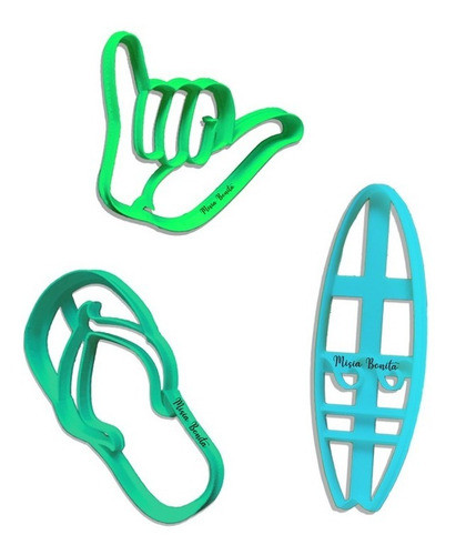 X3 Surf Kit Cortantes Molde Masas Galletita Surfista Playa 0