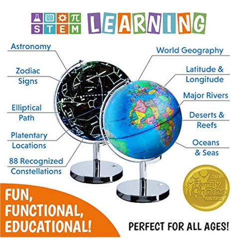 Usa Toyz Globo Del Mundo Iluminado Con Soporte - Globo Terrá 1