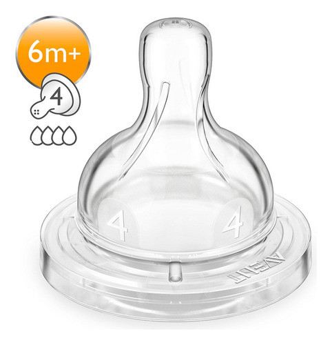 Tetina Para Mamadera Biberon Avent Clasica Numero 4 +6 Meses 1