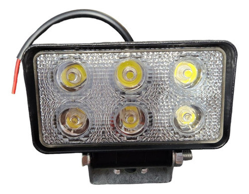 Faro Barra Led Auxiliar Rectangular 18w 6 Led Luz Blanca 0