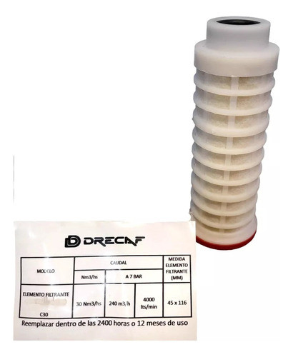 Cartucho Filtro Drecaf Coalescente C-30 0