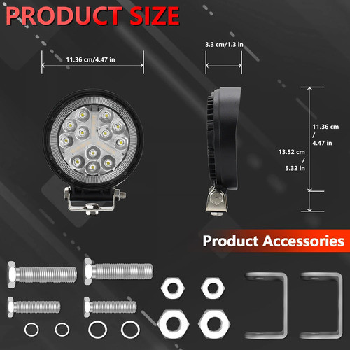Faro 12 Led 36w 3 Funciones Spot Blanco Strobo Ambar 4x4 Ns 1