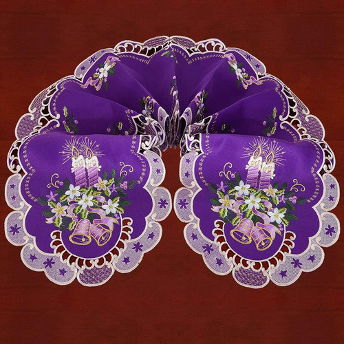 Camino De Mesa Morado Bordado Simhomsen Para Decoraciones Na 1