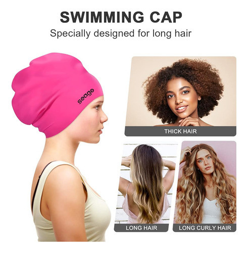 ~? Seago Gorro De Baño Extra Grande Para Trenzas Y Rastas Go 1