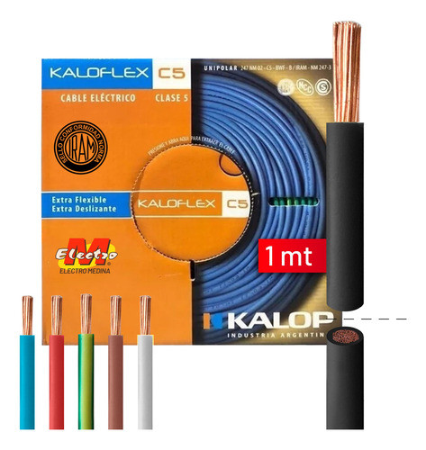 Cable Unipolar 35mm Negro Metro Cat 5 Kalop Electro Medina 0