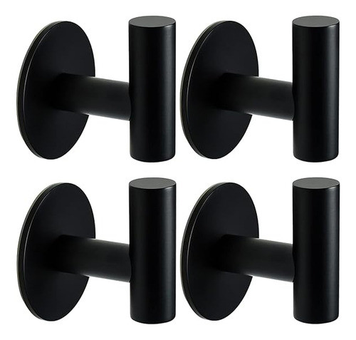 4 Ganchos Autoadhesivo Para Baño O Cocina Negro 0