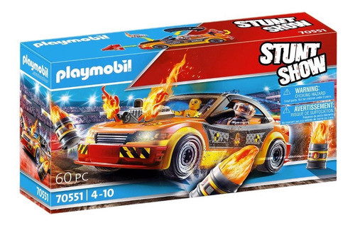 Playmobil Stunt Show Auto De Acrobacias Crashcar 60 Piezas 0