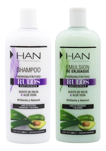 Shampoo + Acondicionador Rulos Definidos Han 500ml 0