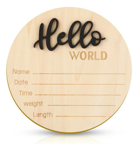 Anuncio Para Bebé Madera Negra 15cm Bienvenida Lugar Para No 0