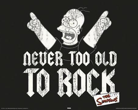 Poster De Homero Simpson - Never Too Old To Rock - 40 X 50 0