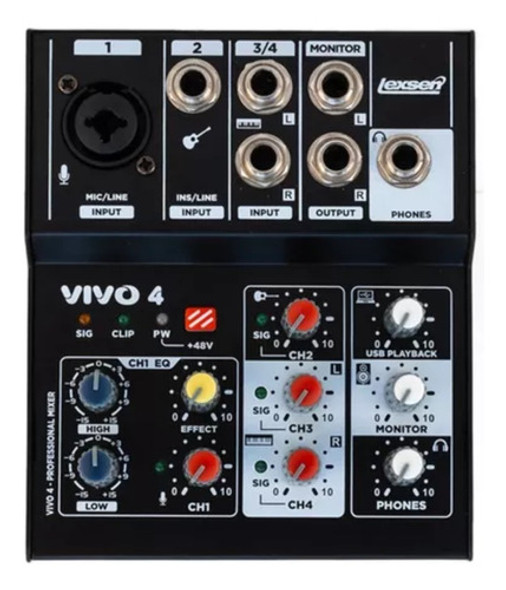 Consola Mixer Pasivo Profesional Lexsen Vivo 4 0