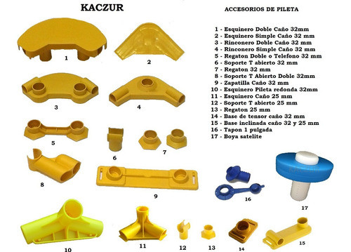 Kit Nro 8 Accesorios Pileta De Lona Esquineros Repues Kaczur 1