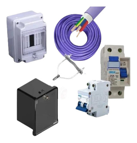Kit Bajada Pilar Luz Monofásico C/ Cable Subterraneo 2x6 Hom 0