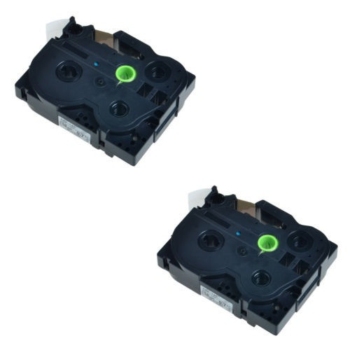 2 Pack Negro Tz-141 En La Etiqueta Clara Cinta Tze-141 3/4 ' 1