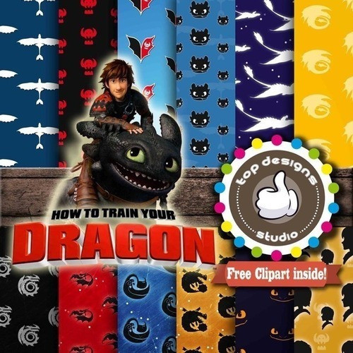 Kit Imprimible Fondos Clipart - Como Entrenar A Tu Dragón 1