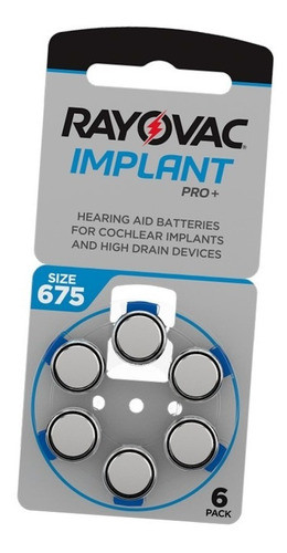 Pilas Audífono Rayovac Implant Pro+ 675 Implante Coclear 0