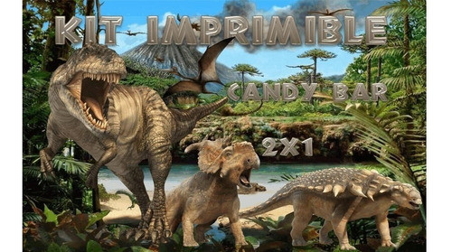 Kit Imprimible Dinosaurios Candy Bar Promo 2x1 0