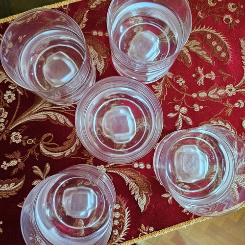 Vasos De Whisky Cristal San Carlos Juego 5 Unidades Antiguos 1