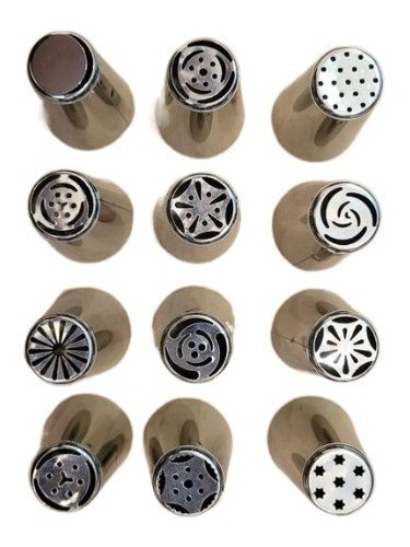 Set De 12 Picos Boquillas De Acero Inox Para Reposteria 1