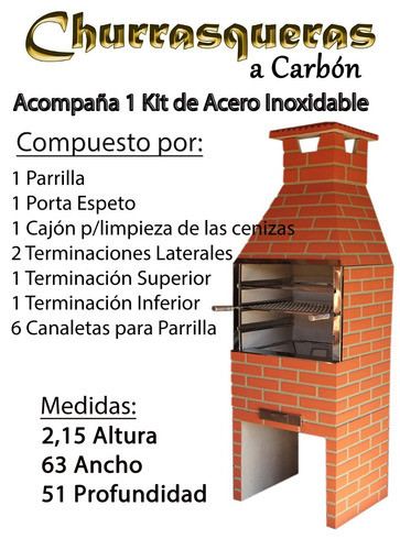 Churrasquera Pre Fabricada Para Carbon, Estilo Brasil 0