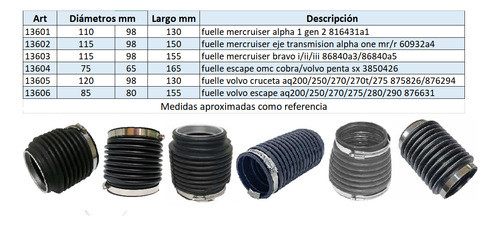 Fuelle Volvo Penta  Curceta Aq 200/ 250/ 270/ 270t/ 275 1