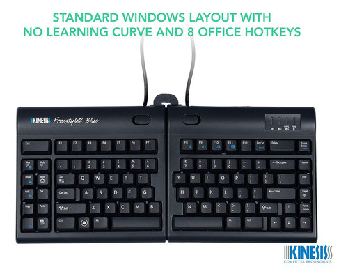 Kinesis Freestyle2 Teclado Ergonomico Inalambrico Azul Para 1