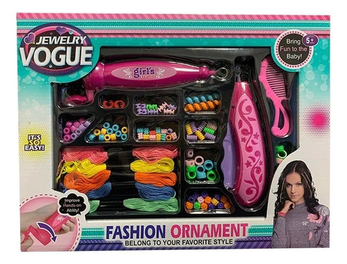 Trenzador Infantil Set De Peluquería Accesorios Bijouterie 0