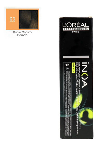 Tinta Inoa 60 Gr Nº6.3 - Rubio Oscuro Dorado Profesional 1