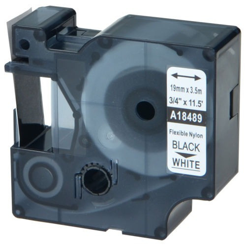 18489 Nylon Flexible 4 Pk Etiqueta Cinta 3/4  Negro Sobre Bl 1