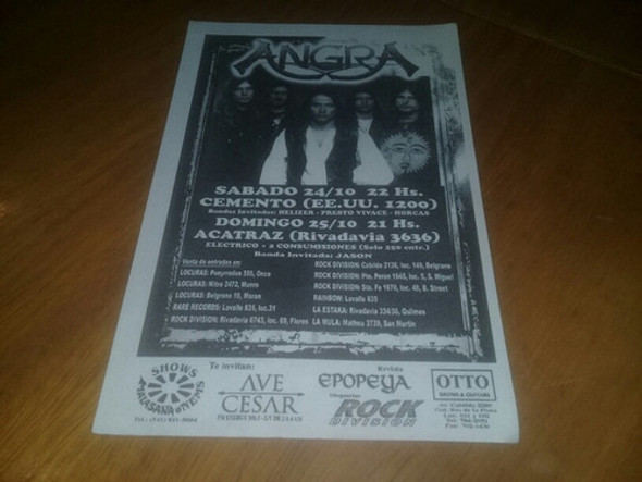 Flyer Volante Angra 24 Octubre En Cemento 25 Octubre Acatraz 0
