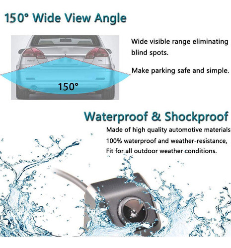 Eway - Camara De Respaldo De Vision Trasera De 6 V-16 V, Min 1