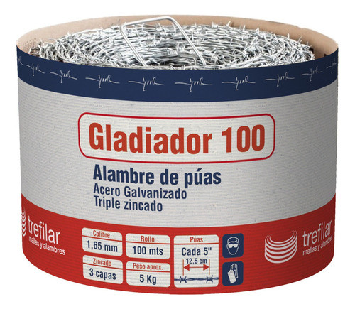 Alambre De Puas Rollo X 100 Mts Trefilar 0