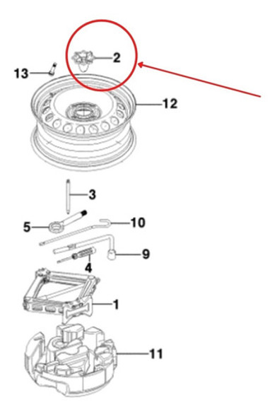 Tuerca Rueda Auxilio Corsa Ii Meriva 100% Chevrolet Original 1
