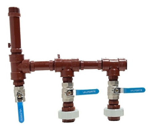 Colector De Tanque 3/4 PuLG 3 Bajadas + Llaves Valforte 3/4 0